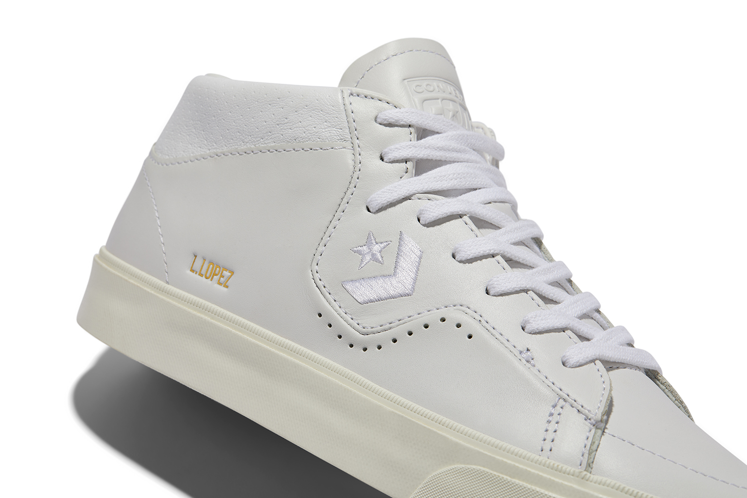 Tênis Converse Cons Louie Lopez Pro Mid White Mono Leather